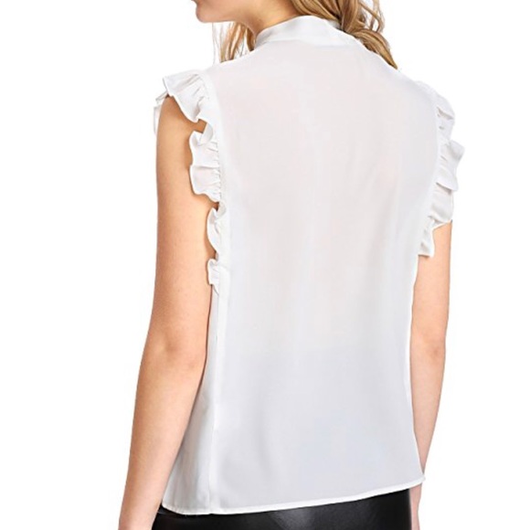 SOLD OUT/ Tie Neck Ruffle Elegant Blouse - Picture 4 of 5